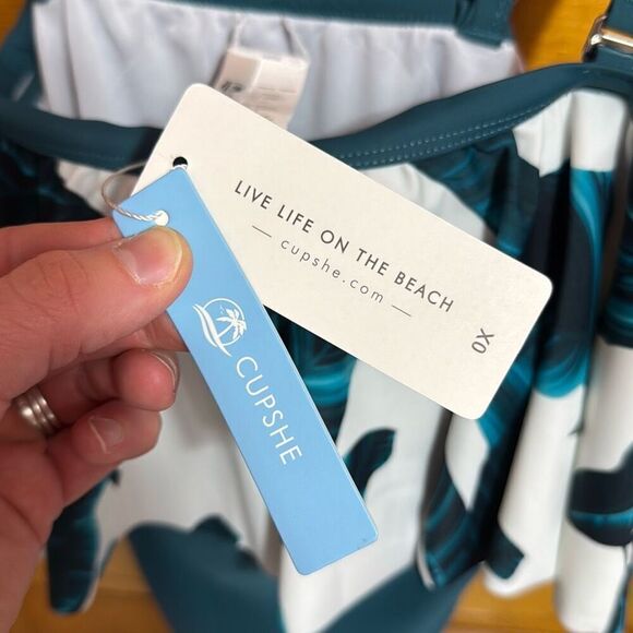 Cupshe Zora Tropical One Piece Teal Swimsuit Women’s 0X - Picture 4 of 10